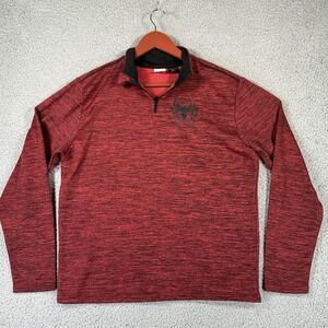 Marvel Spiderman‎ Mens Red Long Sleeve Mock Neck 1/4 Zip Pullover Size S